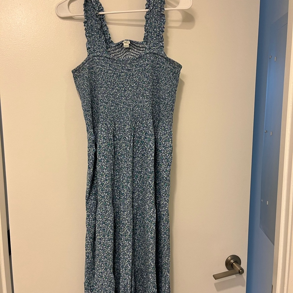 Aerie Smocked Blue Floral Women's Dress